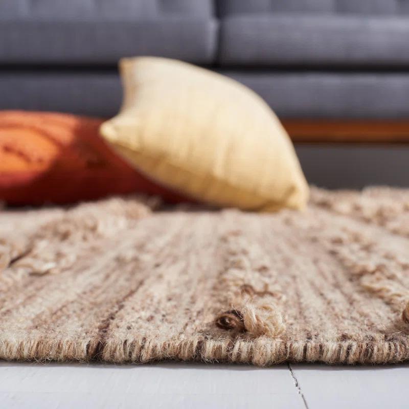 Hartzler Hand-Woven Flatweave Wool/Cotton Brown/Beige Area Rug
