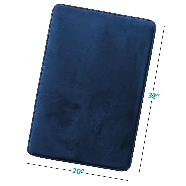 Clara Clark Ultra Soft and Absorbent Memory Foam Bath Rug Set with Non-Slip Backing