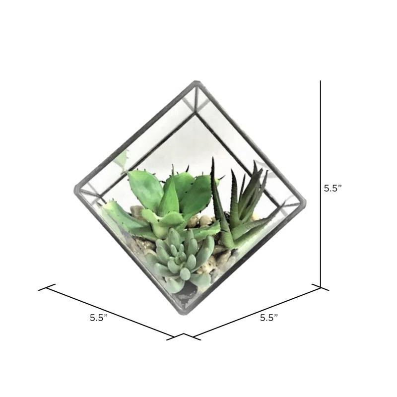 Union Rustic Artificial Succulent and Terrarium Arrangement