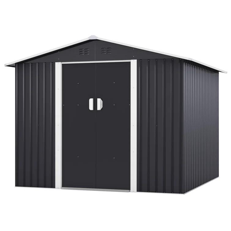 Jaxpety 8 ft. W x 8 ft. D Metal Storage Tool Shed Outdoor Storage Shed With Sliding Doors and Vents & Reviews | Wayfair