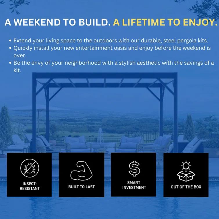 Fortress Building Products Fortress Evolution Modern Heavy Duty Steel Pergola Kit | Wayfair