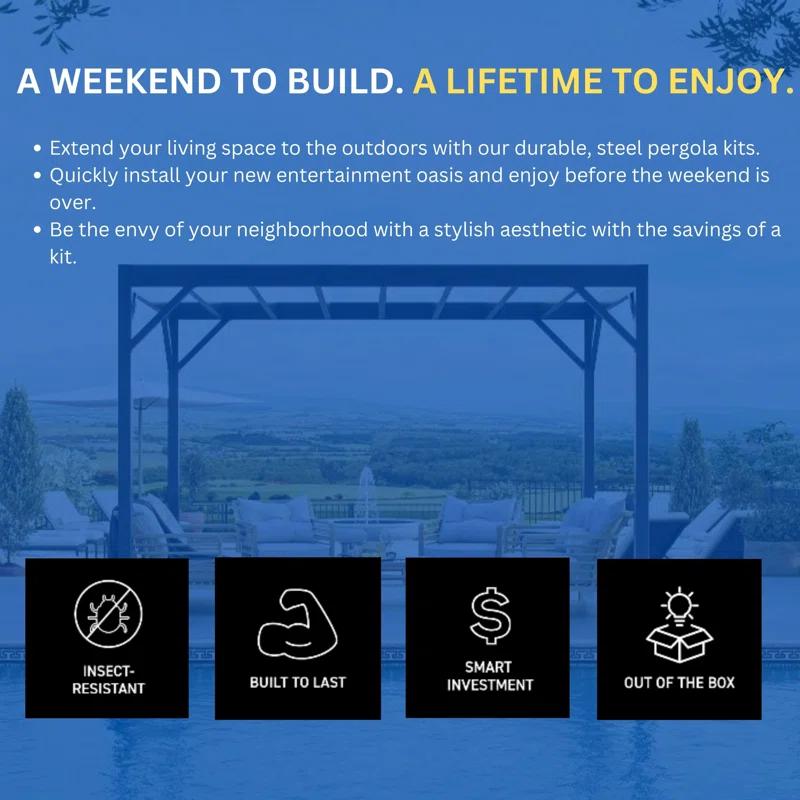 Fortress Building Products Fortress Evolution Modern Heavy Duty Steel Pergola Kit