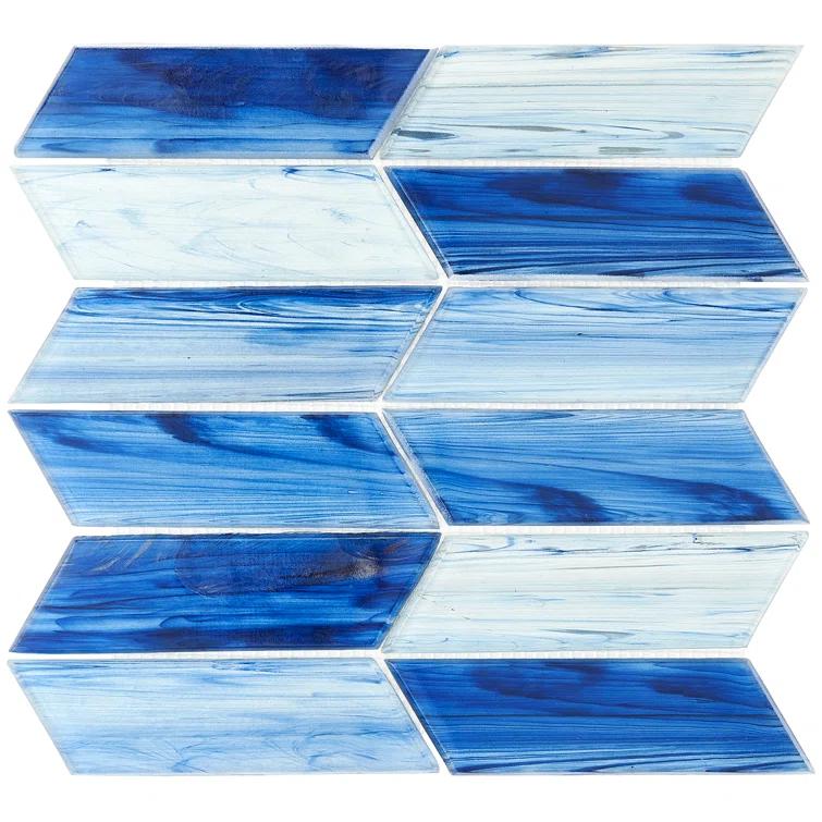 Bond Tile Tara Chevron 11.73 in. x 11.74 in. Molten Glass Mosaic Wall Tile (0.96 Sq. Ft. / Sheet)