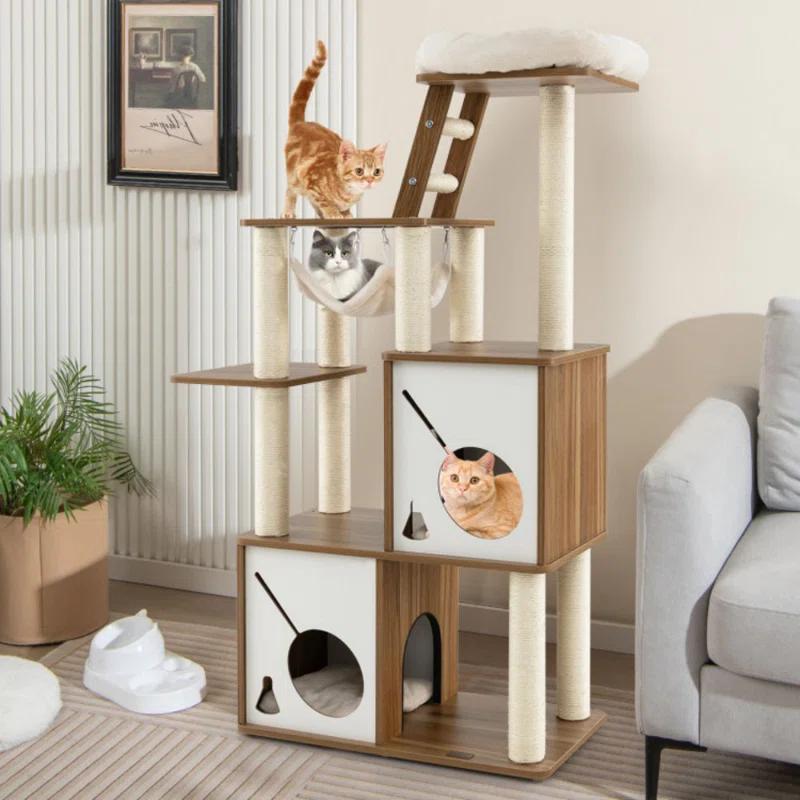 Tucker Murphy Pet™ 57 Inch Cat Tree Tower Multi-Level Activity Center With Scratching Posts