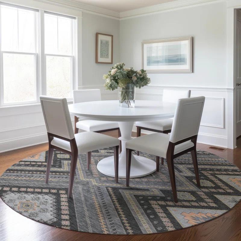 Machine Washable Indoor/Outdoor Chayden ACN1010 Gray Rug