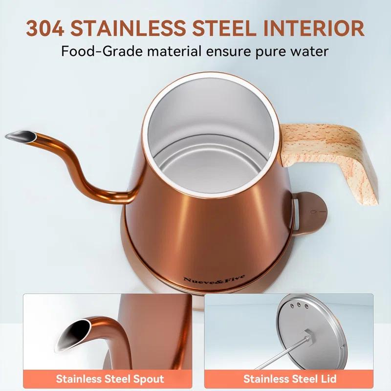 Zolosh Gooseneck Electric Kettle with Thermometer 1L