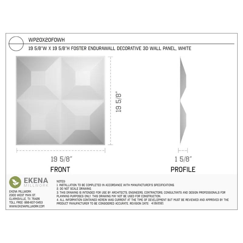 Ekena Millwork Bradford EnduraWall Decorative 3D Wall Panel