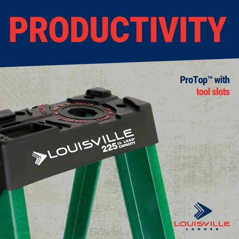 Louisville Ladder 4 ft. Fiberglass Step Ladder with 225 lbs. Load Capacity Type 2 Duty Rating