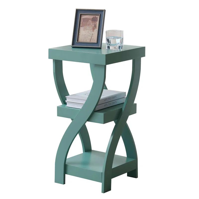 Lark Manor™ Aurianne 3 Tier End Table - Square End Table - Table for Bedroom - End Table with Shelves - Bedside Nightstand - Wooden Table Night Stand - 3 Shelf Small Bookshelf