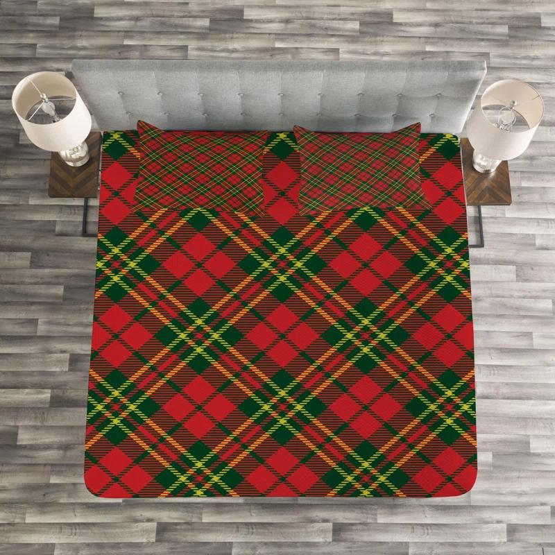 Ambesonne Green/Red/Yellow Microfiber Country Coverlet / Bedspread Set | Wayfair