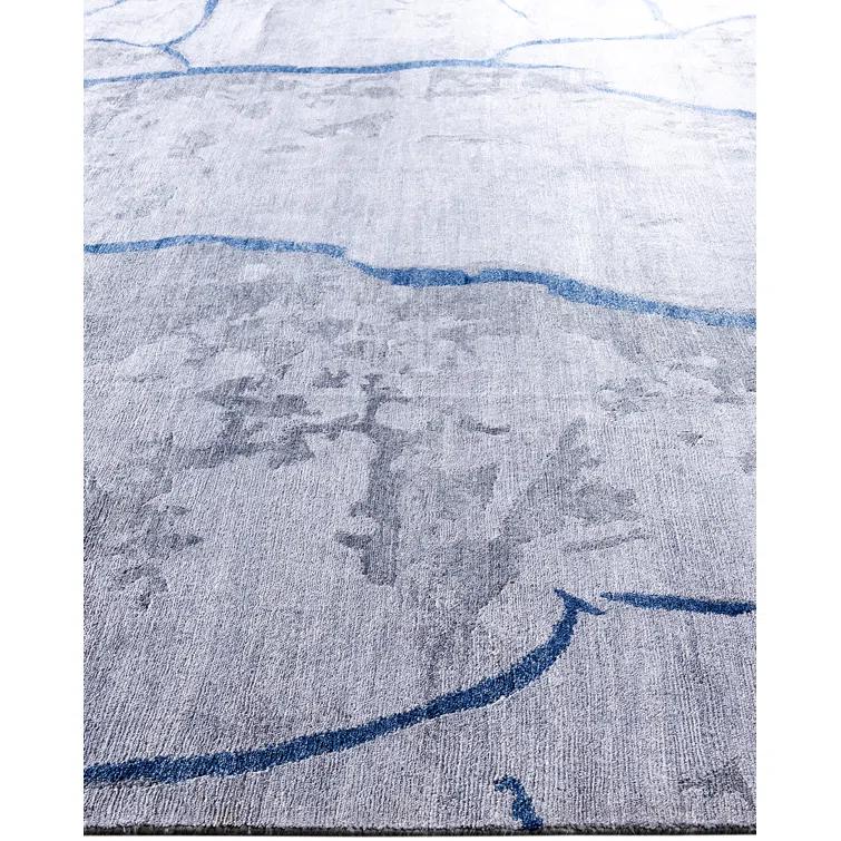 Solo Rugs Modern One-of-a-Kind Hand-Knotted Area Rug - Gray, 9' 1" x 12' 1" | Wayfair