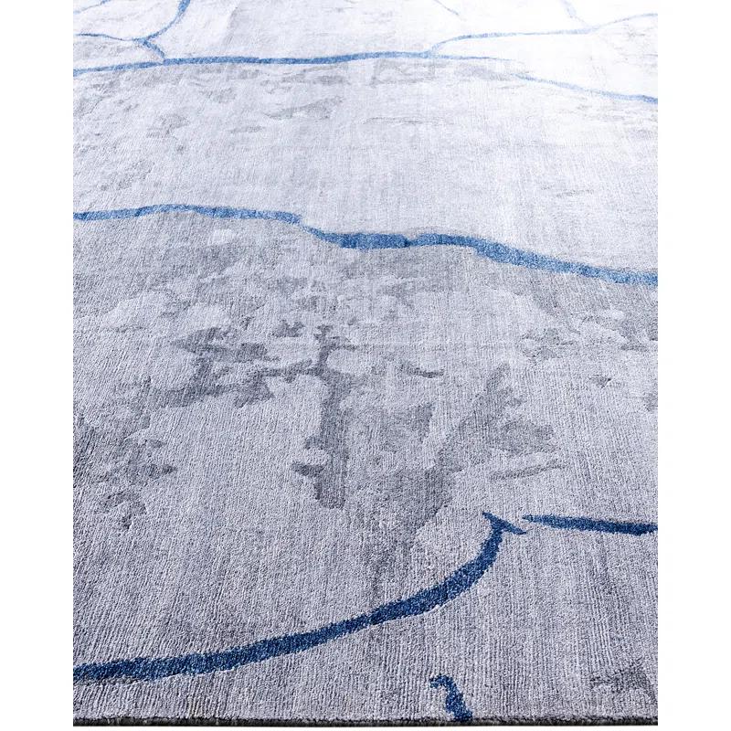 Solo Rugs Modern One-of-a-Kind Hand-Knotted Area Rug - Gray, 9' 1" x 12' 1" | Wayfair