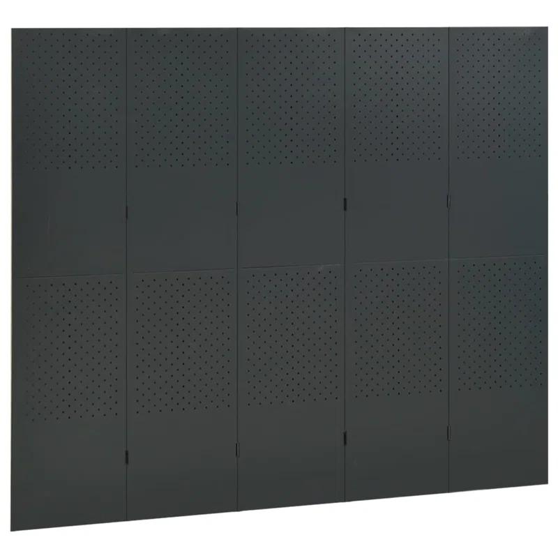vidaXL VidaXL Room Divider Freestanding Privacy Screen for Room Separation Steel