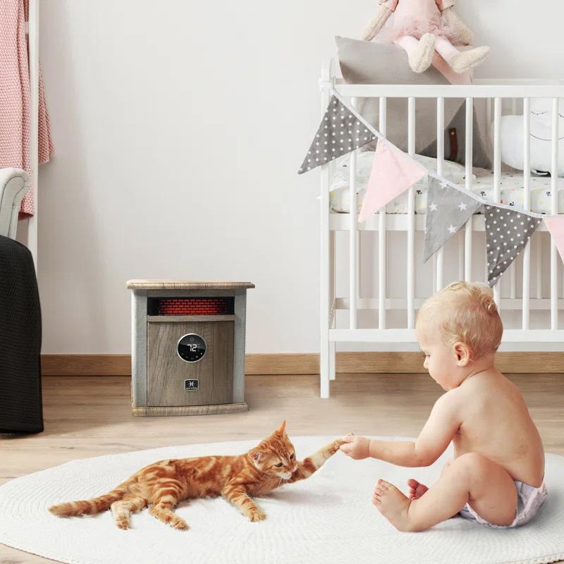 Heat Storm Heat Storm 1500 Watt 5200 BTU Electric High Efficiency Cabinet Space Heater with Adjustable Thermostat , Remote Included and with Digital Display