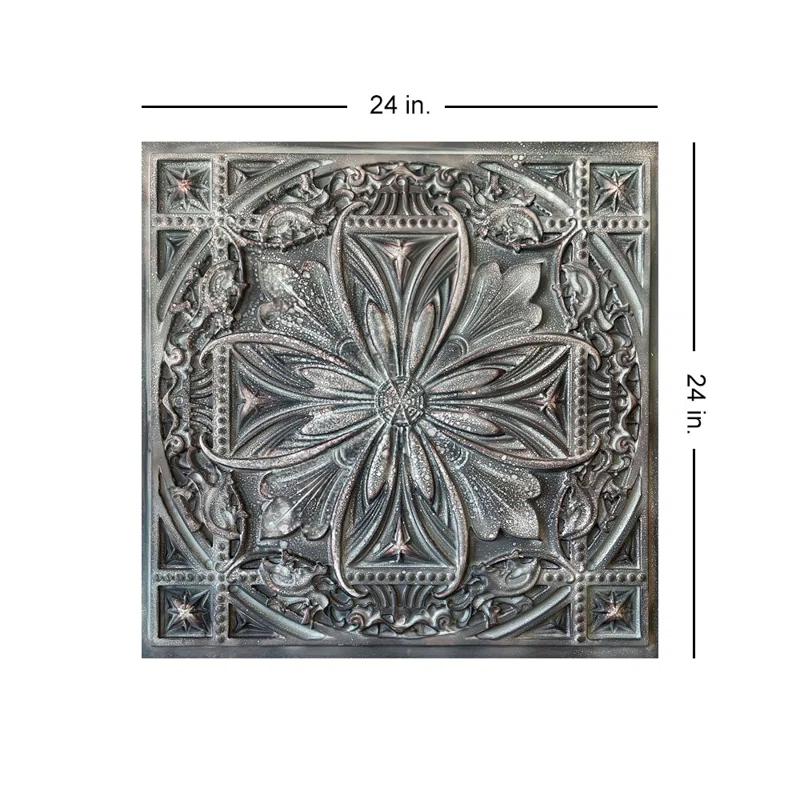 FromPlainToBeautifulInHours Milan 24'' L x 24'' W Textured PVC Drop-In & Glue Up Ceiling Tile Ceiling Tile (Set of 10)