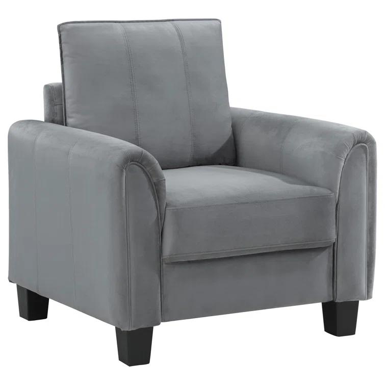 Hokku Designs Exceptional Quality - Hodierne Upholstered Rolled Arm Accent Chair Grey