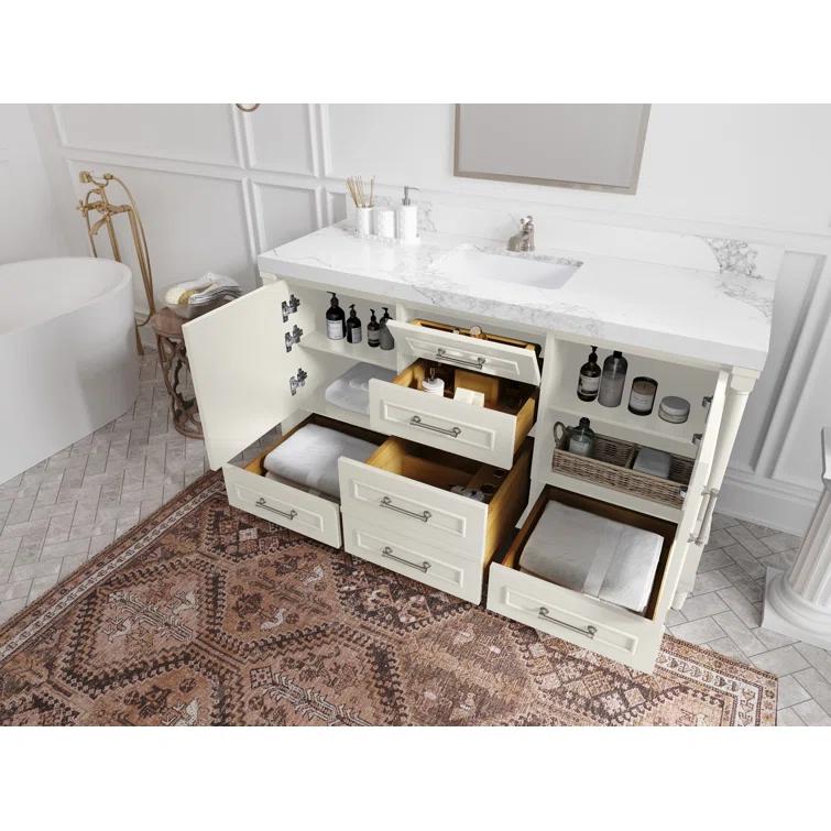 Willow Collections Aberdeen 60'' Single Bathroom Vanity with Quartz Top