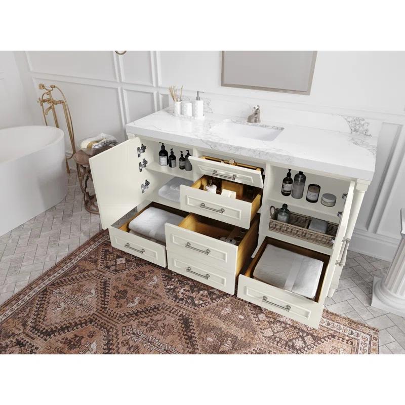 Willow Collections Aberdeen 60'' Single Bathroom Vanity with Quartz Top