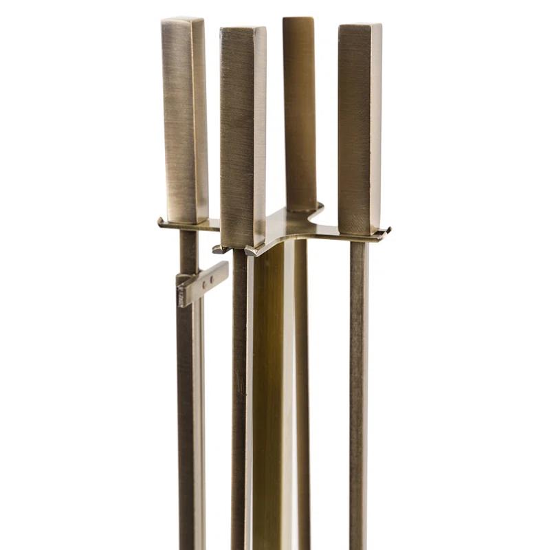 Modern Ember Modern Ember Harriet Fireplace Tool Set - Includes Brush, Shovel, Fire Poker, Tongs and Stand -Steel