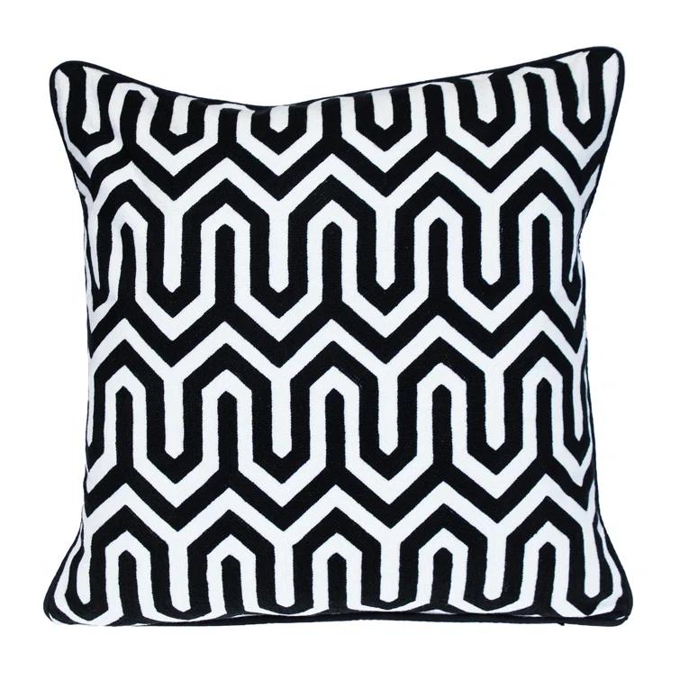 Parkland Collection George Oliver Transitional Geometric Black 20" X 20" Pillow | Wayfair