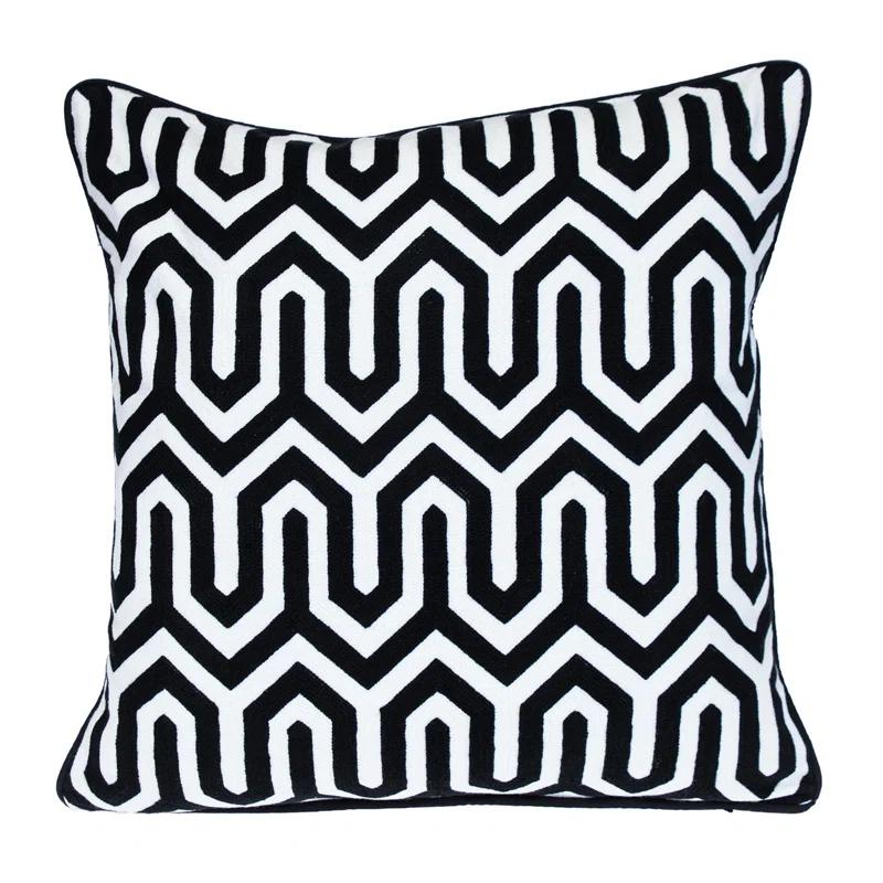 Parkland Collection George Oliver Transitional Geometric Black 20" X 20" Pillow | Wayfair