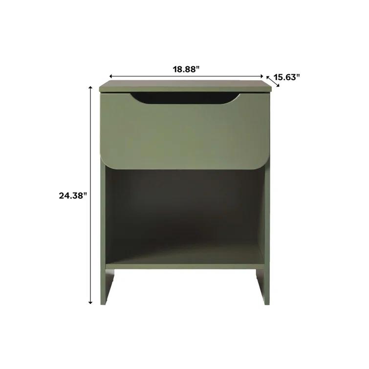 Ebern Designs Jaqualine 1-Drawer Nightstand with Storage Cubby