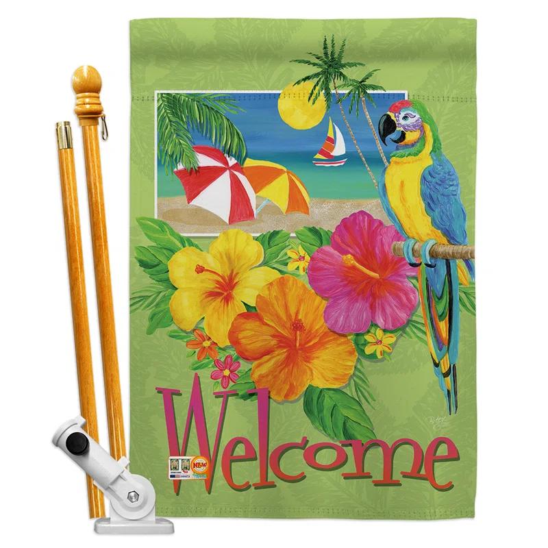 Breeze Decor Double Sided 40.00'' H x 28.00'' W Polyester Flag Set