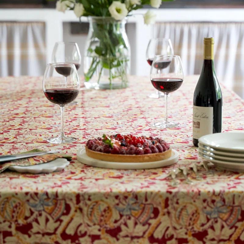 The Holiday Aisle® Liller Red/Green/Orange Tablecloth - Rectangular