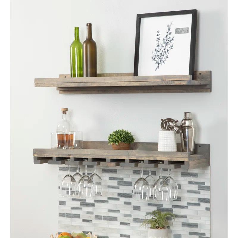 Birch Lane™ Charla Solid Wood Wall Mounted Wine Glass Rack