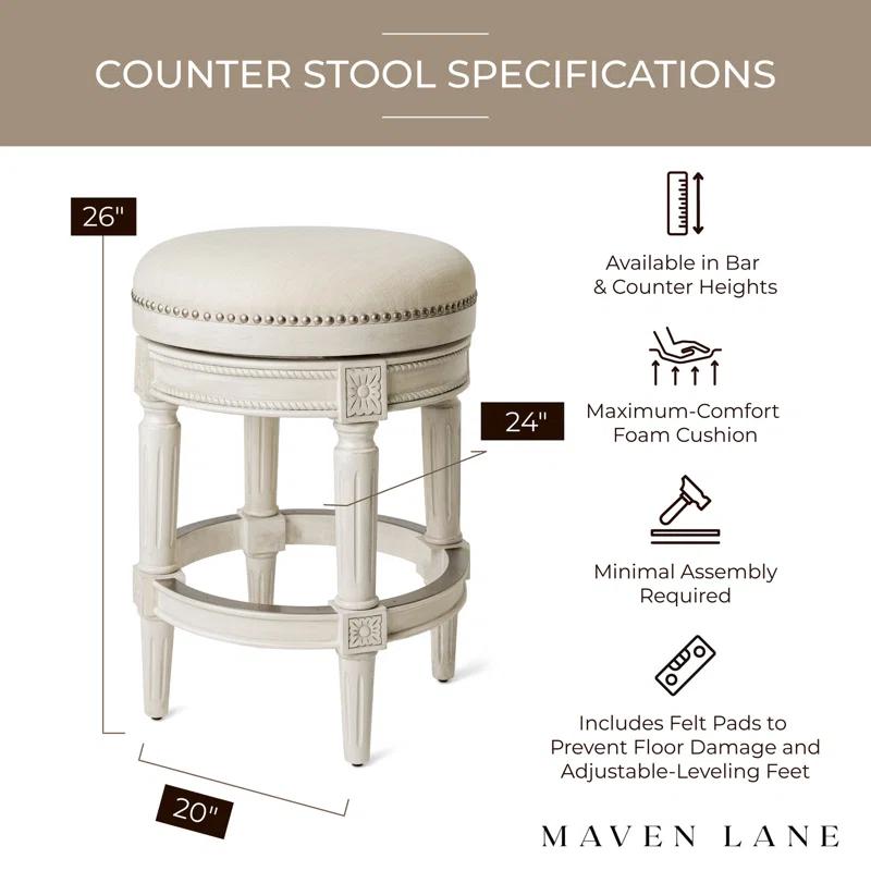 Maven Lane Maven Lane Pullman Backless Stool with Fabric Upholstery