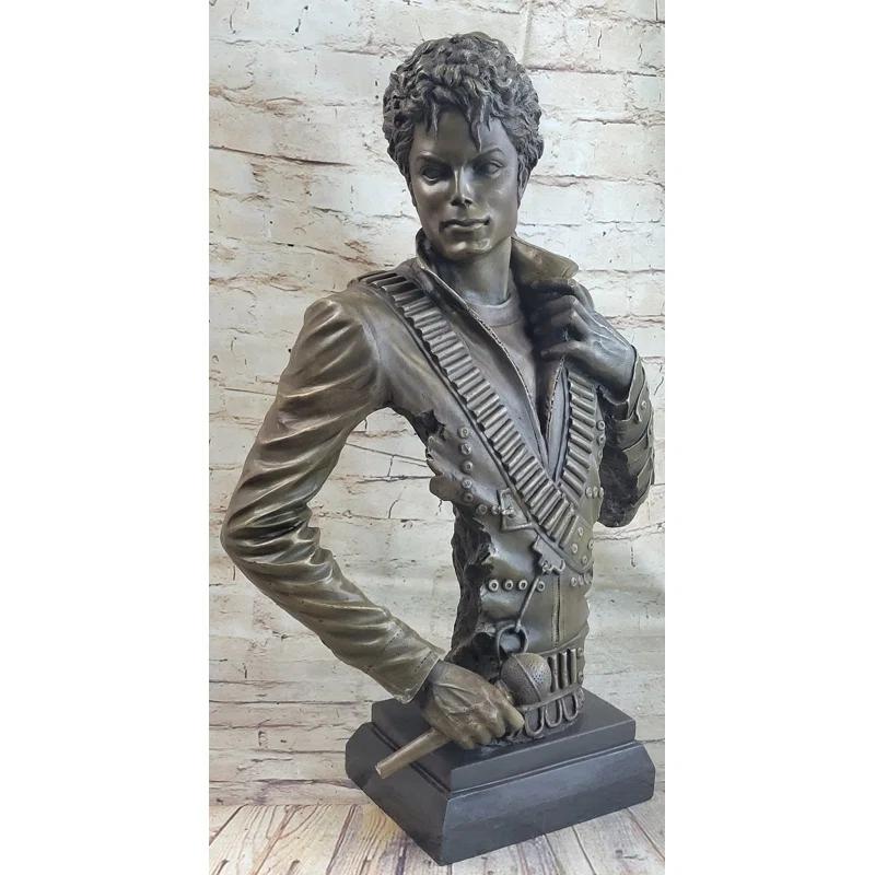 Red Barrel Studio® Michael Jackson Limited Edition Bronze Metal Sculpture King Of Pop By Aldo Vitaleh
