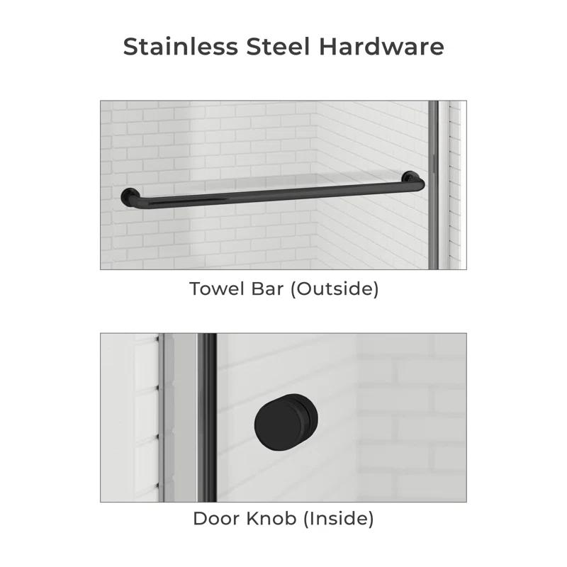 44" - 48" W 70" H Double Sliding Semi-Frameless Shower Door