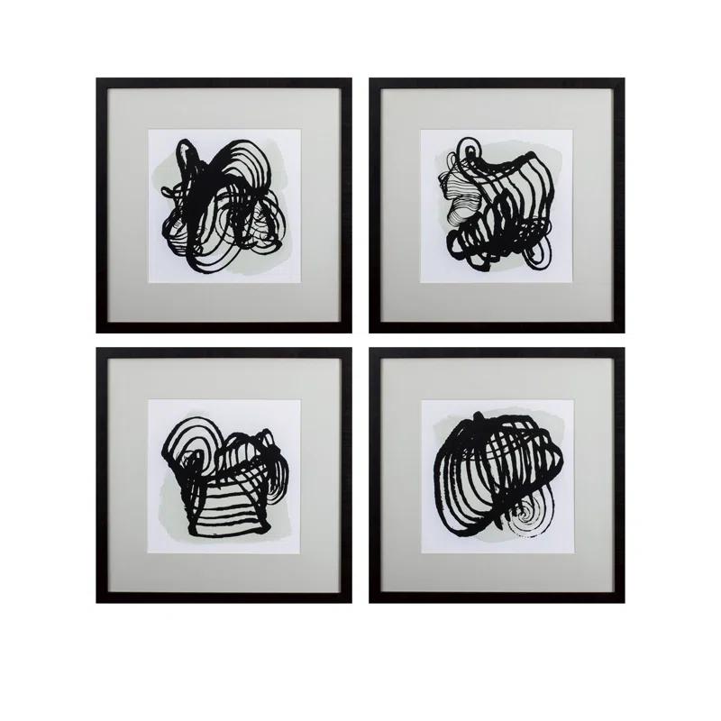 Propac Images " Neutral Abstracts " by Angela Harris 4 - Pieces Painting Print