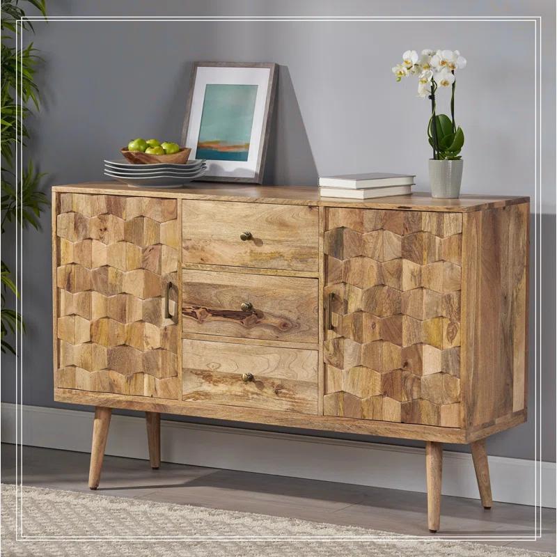 George Oliver 3 DRAWER SIDEBOARD WITH 2 DOOR (KD LEGS)
