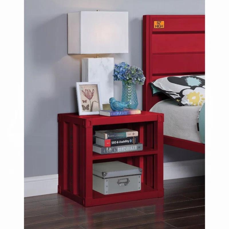 F&L Homes Studio Cargo Metal Nightstand W/USB