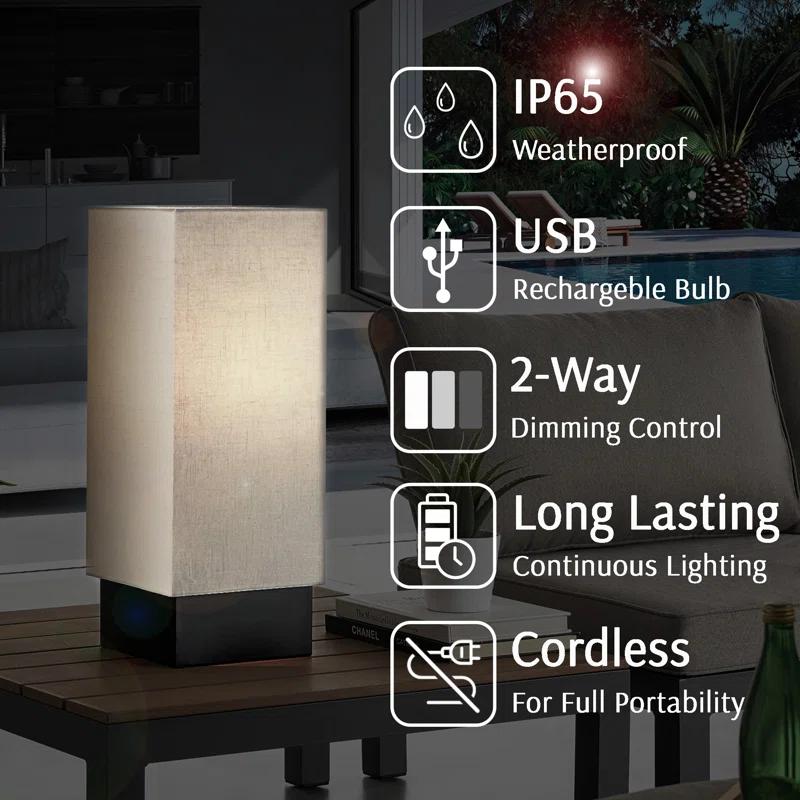 Latitude Run® 23'' Battery Powered Integrated LED Outdoor Table Lamp