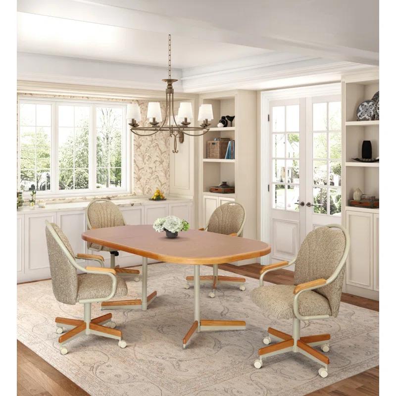 Caster Chair Company 5-Piece Extendable Double-Pedestal Caster Dining Set