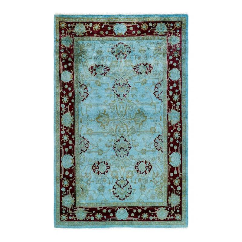 Isabelline Osbaldo One-of-a-Kind 4' 0" X 6' 4" New Age Wool Area Rug Blue