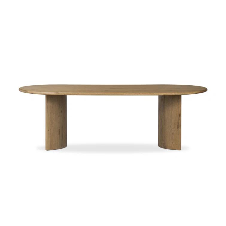 Worn Oak Veneer Oval Extendable Dining Table