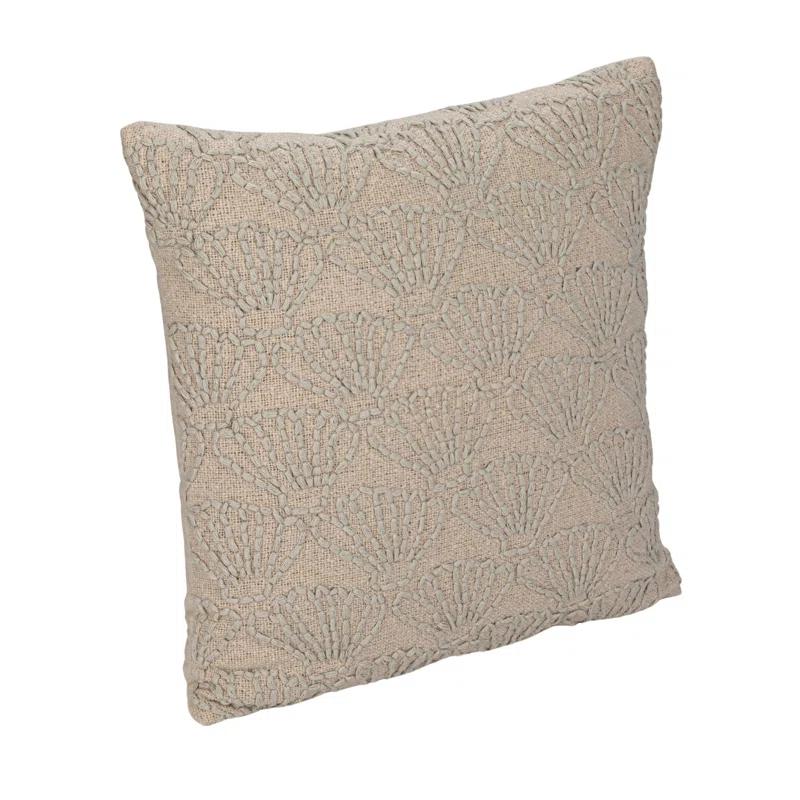 Embroidered Cotton Reversible Throw Pillow