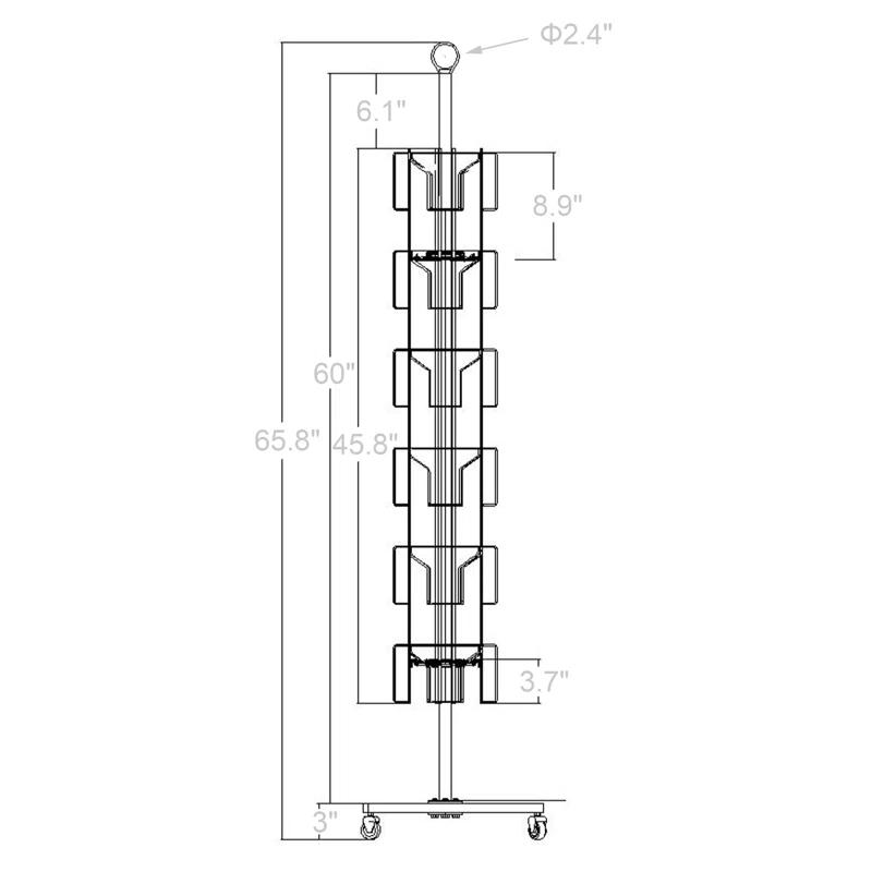Greeting Card Rack 24-Pocket 6" Wide Pocket (Fits 5x7" Cards with Envelop) CD DVD Metal Display