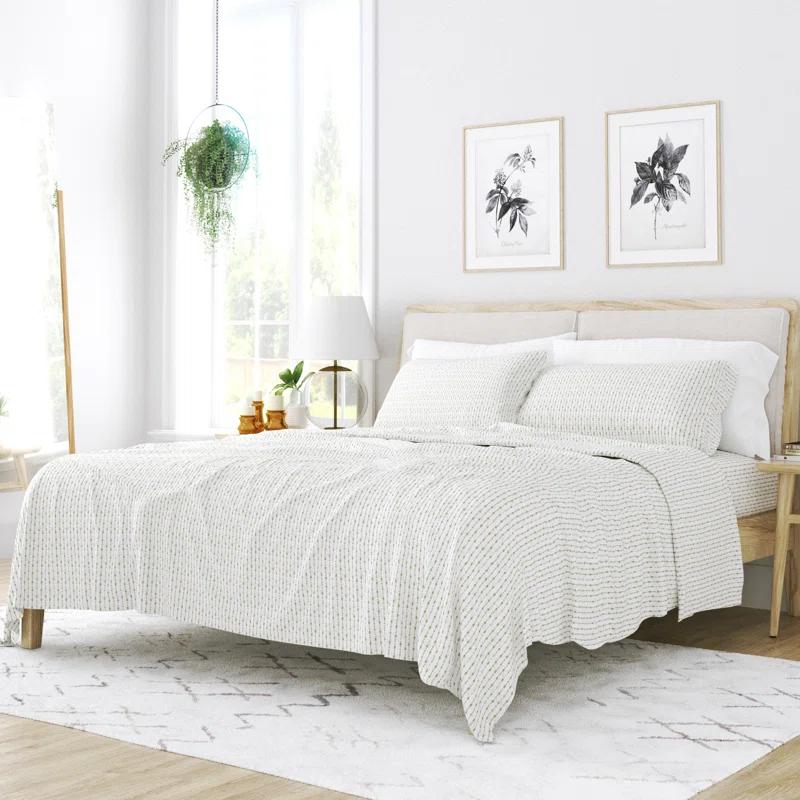 Home Beaded Arrows Striped Pattern Microfiber Sheet Set