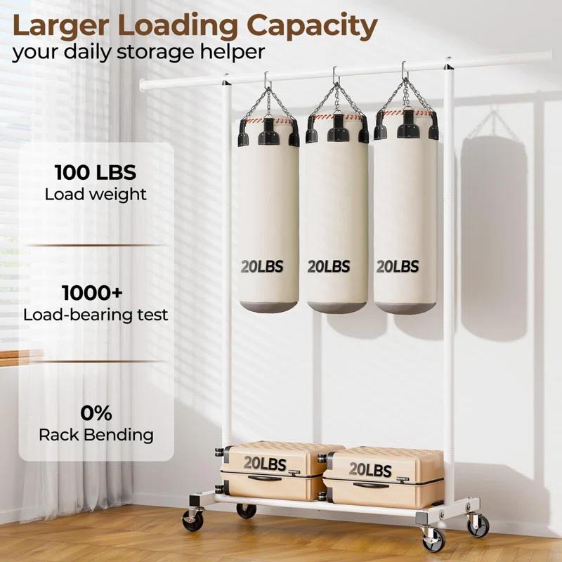 Rebrilliant Standing Rolling Clothing Rack