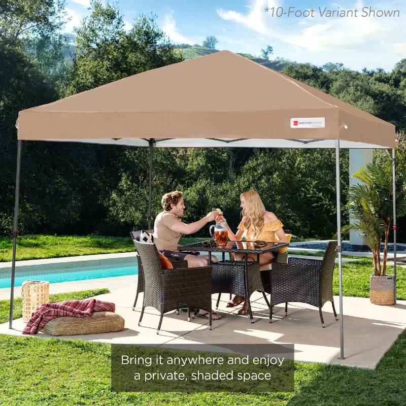Best Choice Products Best Choice Products Easy Setup Pop Up Canopy W/ 1-Button Setup, Wheeled Case, 4 Weight Bags