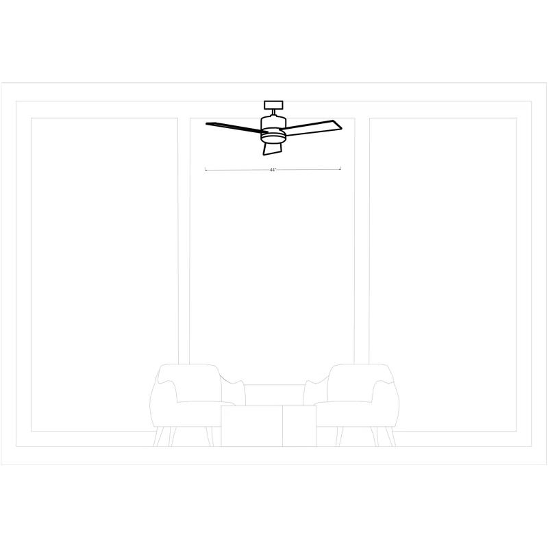 Adna 44'' 3 Blade Ceiling Fan with Light Kit