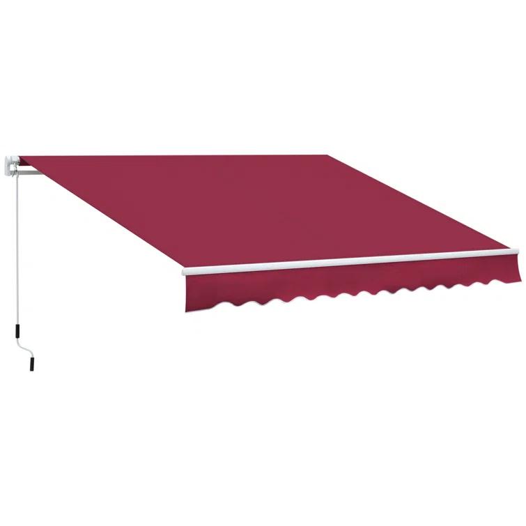 Outsunny Outsunny 2'' Polyester Beige Cover Retractable Patio Awning