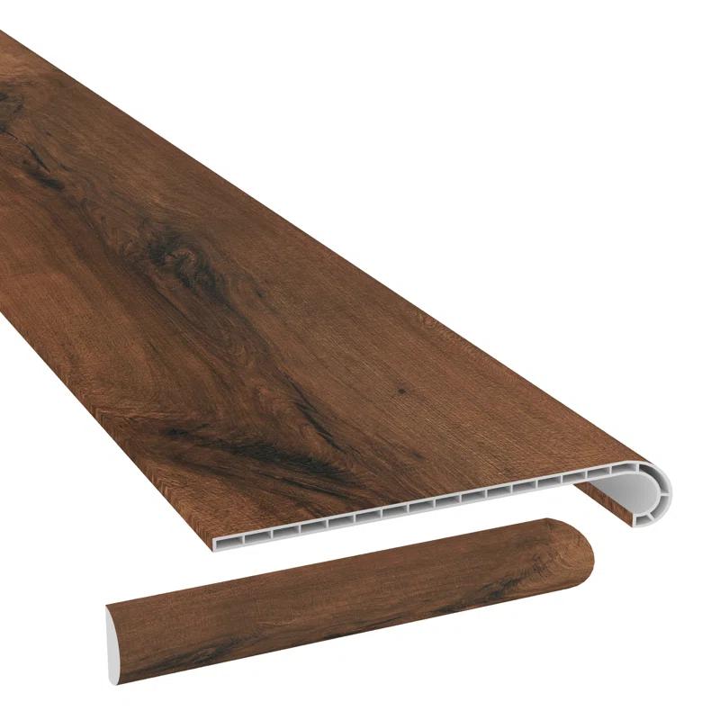 Victoria Home Vinyl 1.73'' Thick x 12.2'' Wide x 49.8'' Length Stair Tread with Cap Universal