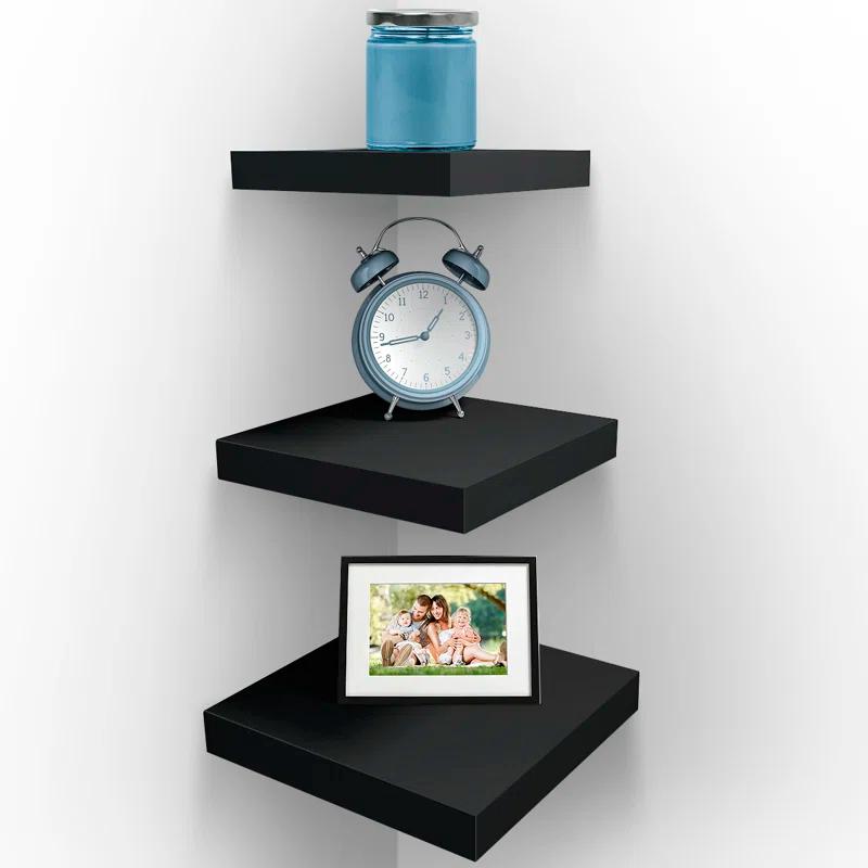 Sorbus Floating Square Shelves Mix Size Set of 3