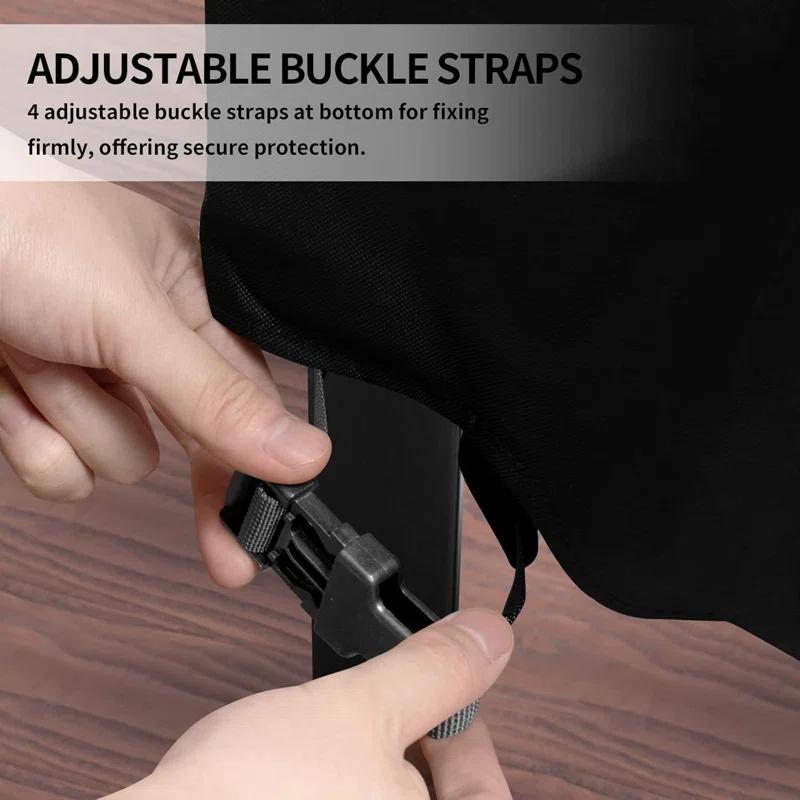 600D Heavy Duty Patio Furniture Cover, Outdoor Rectangular Table And Chair Set Cover, Waterproof Outdoor Sectional Set Cover (110"L X 84"W X 28"H, Black)