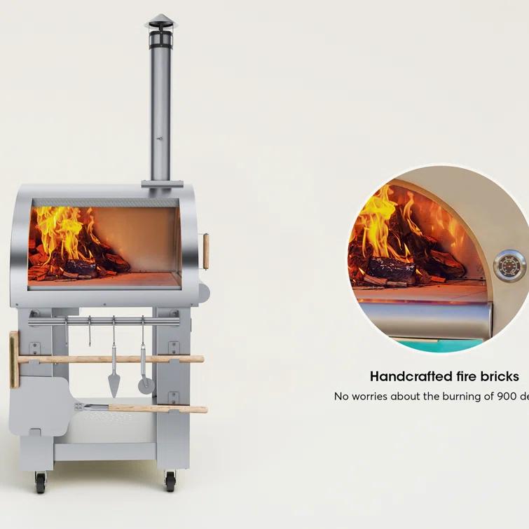 Empava Stainless Steel Freestanding Wood-Fired Pizza Oven & Reviews | Wayfair